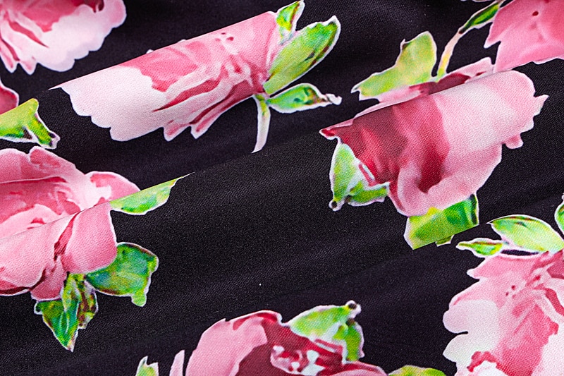 Women's Rose Printed Mini Dress