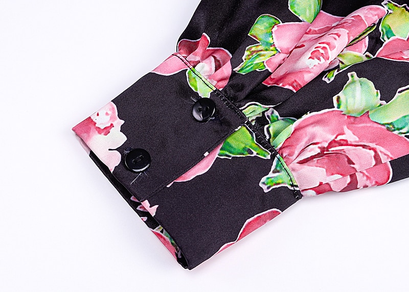 Women's Rose Printed Mini Dress