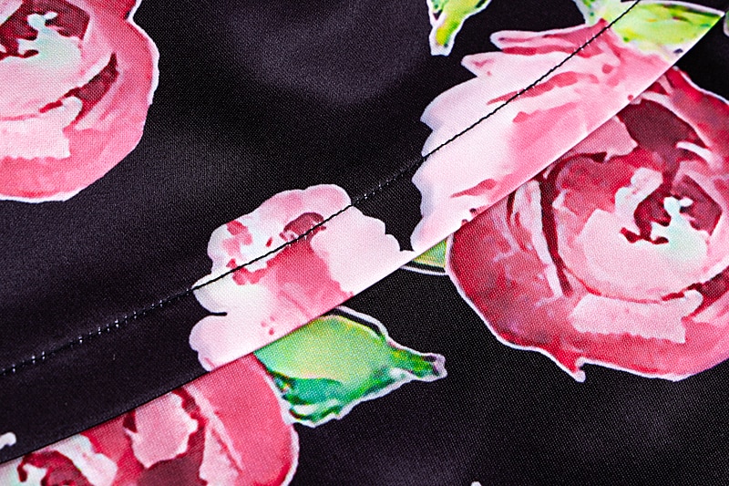 Women's Rose Printed Mini Dress