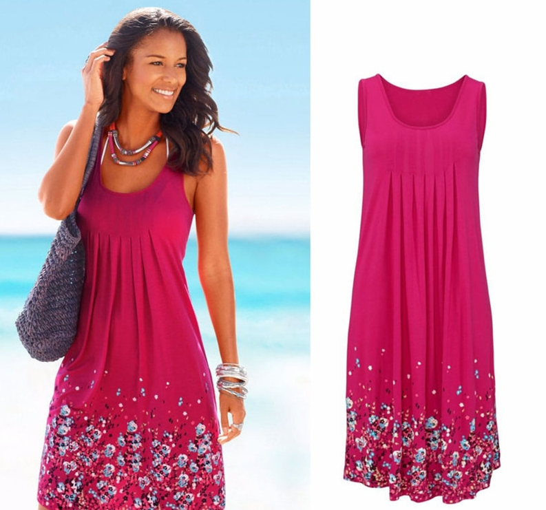 Women's Plus Size Floral Print Summer Dress
