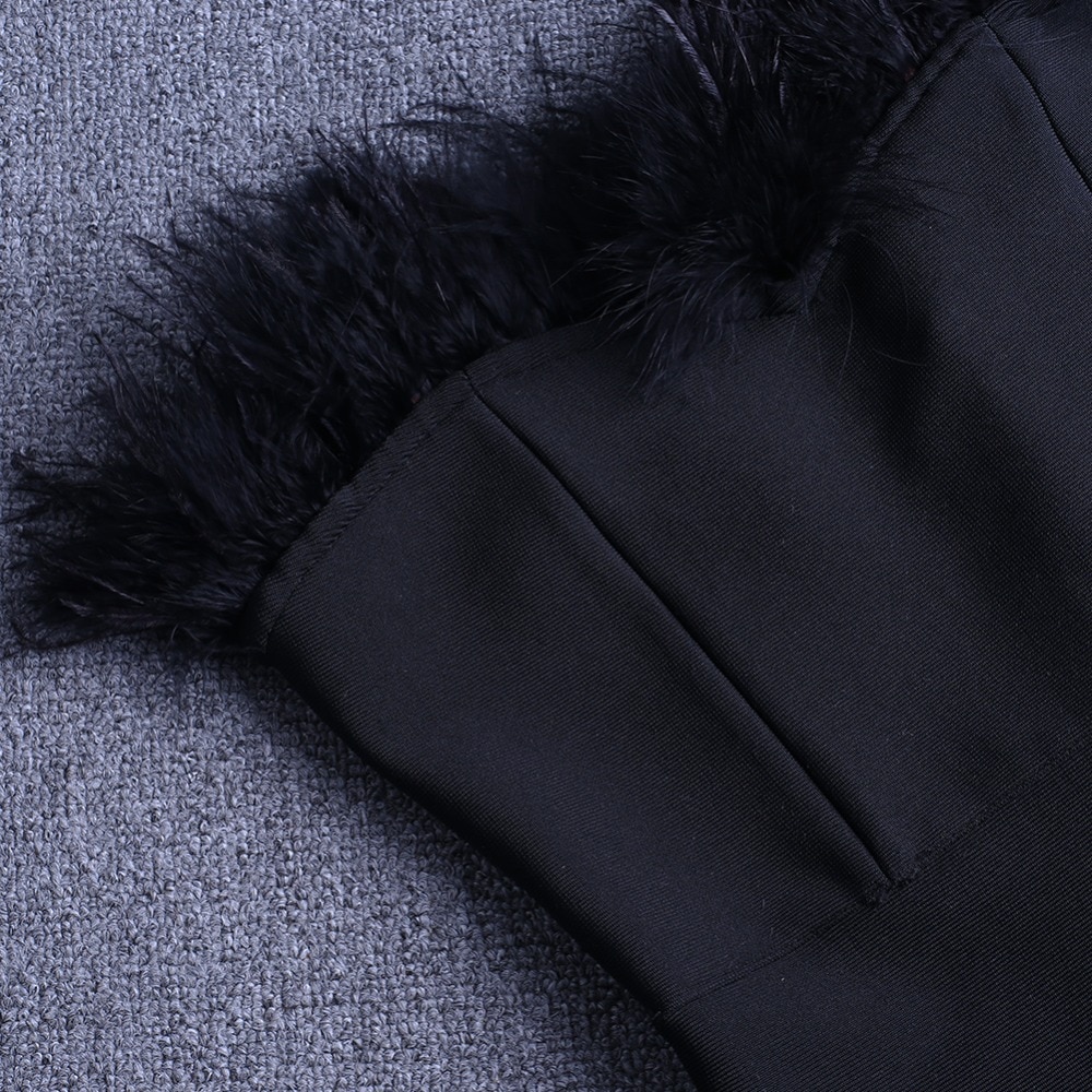 Women's Fur Trim Party Dress
