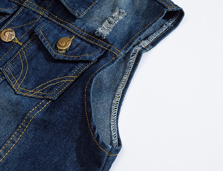 Men's Denim Vest in Blue Colors