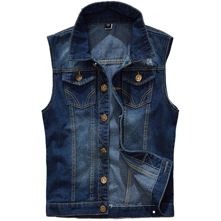 Men's Denim Vest in Blue Colors